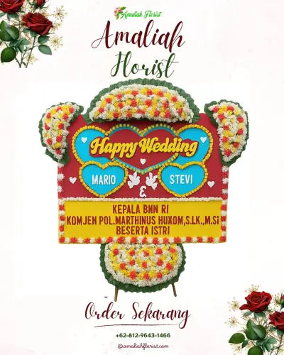 Karangan Papan Bunga Pernikahan di Pabatu
